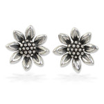 Sterling silver stud earrings, 'Sunflower Love' - Small Sterling Silver Sun Flower Post Earrings from Thailand
