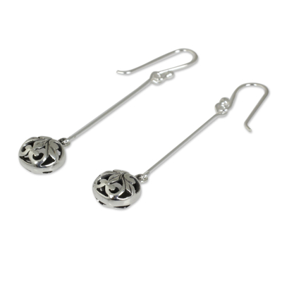 Sterling silver dangle earrings, 'Filigree Charm' - Silver Dangle Earrings Featuring Round Filigree Balls