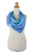 Silk scarf, 'Blue Plaid' - Thai Blue and Green Square 100% Silk Hand Dyed Scarf (image 2c) thumbail