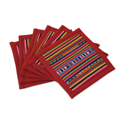 Thai Hill Tribe Cotton Patchwork Coasters (Set of 6)