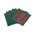Cotton coasters, 'Lahu Jade' (set of 6) - Hand Made Multicolored Cotton Patchwork Coasters (Set of 6)