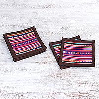 Featured review for Cotton coasters, Lahu Dark Brown (set of 6)