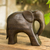 Wood sculpture, 'Brown Thai Elephant' - Hand Carved Thai Raintree Wood Brown Elephant Sculpture thumbail