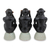 Figuritas de cerámica Celadon, (juego de 3) - Figuras de mono de cerámica marrón celadón hechas a mano (juego de 3)