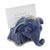 Celadon ceramic business card holder, 'Joyful Blue Elephant' - Blue Elephant Celadon Ceramic Business Card Holder thumbail