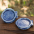 Posavasos de cerámica Celadon, (par) - Posavasos de cerámica celadón tailandesa azul profundo auténtico (par)