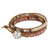 Rhodonite and agate wrap bracelet, 'Karen Rose' - Karen Hill Tribe Handcrafted Gemstone Wrap Bracelet thumbail