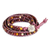 Jasper wrap bracelet, 'Bright Orchid Romance' - Jasper and Leather Wrap Bracelet Karen Hill Tribe Silver thumbail