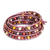 Jasper wrap bracelet, 'Bright Orchid Romance' - Jasper and Leather Wrap Bracelet Karen Hill Tribe Silver (image 2c) thumbail
