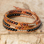 Onyx and carnelian wrap bracelet, 'Hill Tribe Peace' - Onyx and Carnelian Wrap Bracelet with Hill Tribe Silver (image 2b) thumbail