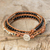 Onyx and jasper wrap bracelet, 'Hill Tribe Peace' - Onyx and Jasper Wrap Bracelet with Hill Tribe Silver (image 2) thumbail