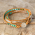 Quartz wrap bracelet, 'For Peace' - Quartz and Reconstituted Turquoise Leather Wrap Bracelet thumbail