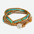 Quartz wrap bracelet, 'For Peace' - Quartz and Reconstituted Turquoise Leather Wrap Bracelet (image 2a) thumbail