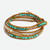 Quartz wrap bracelet, 'For Peace' - Quartz and Reconstituted Turquoise Leather Wrap Bracelet (image 2c) thumbail