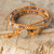 Agate wrap bracelet, 'For Peace' - Agate and Leather Wrap Bracelet with Hill Tribe Silver (image 2) thumbail