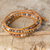 Agate wrap bracelet, 'For Peace' - Agate and Leather Wrap Bracelet with Hill Tribe Silver (image 2b) thumbail