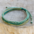 Silver beaded wristband bracelet, 'Fresh Green' - Hand Crafted Cord Wristband Bracelet with Silver Beads