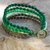 Silbernes Armband - Thai Hill Tribe Silberperlen auf grünem Armband