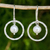 Cultured pearl dangle earrings, 'Twin Moons' - White Pearls Earrings Crafted with Hammered Sterling Silver thumbail