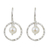 Cultured pearl dangle earrings, 'Twin Moons' - White Pearls Earrings Crafted with Hammered Sterling Silver thumbail