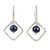 Cultured pearl dangle earrings, 'Black Moons' - Fair Trade Sterling Silver Earrings with Black Pearls thumbail
