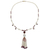 Gold plated cultured pearl and ruby pendant necklace, 'Siam Sonnet' - Gold Plated Silver and Gemstone Necklace with Pearl and Ruby