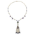 Gold plated cultured pearl and iolite pendant necklace, 'Siam Sonnet' - 28-Inch Gold Plated Silver Necklace with Pearl and Amazonite