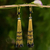 Gold plated labradorite and spinel waterfall earrings, 'Elysian Cascade' - Gold Plated Earrings with Labradorite Tourmaline and Spinel thumbail