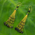Gold plated labradorite and spinel waterfall earrings, 'Elysian Cascade' - Gold Plated Earrings with Labradorite Tourmaline and Spinel (image 2b) thumbail