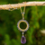 Gold plated iolite and amethyst pendant necklace, 'Iris Rain' - 24k Gold Plated Silver Necklace with Iolite and Amethyst thumbail