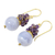 Gold plated blue lace agate and amethyst beaded earrings, 'Harvest Beauty' - Gold Plated Hook Earrings with Blue Lace Agate and Amethyst (image 2b) thumbail
