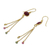 Gold plated sapphire and tourmaline dangle earrings, 'Pink Moonlight' - Thai Sapphire and Tourmaline Gold Plated Silver Earrings (image p241028) thumbail