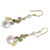 Gold plated cultured pearl and multigem dangle earrings, 'Rainbow Waterfall' - Pearls and Gemstones on 24k Gold Plated Hook Earrings (image 2b) thumbail