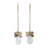 Gold plated chalcedony and tourmaline dangle earrings, 'Siam Glam' - Chalcedony and Tourmaline Gold Plated Earrings from Thailand (image 2a) thumbail
