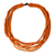 Halskette aus Holzperlen - Halskette aus orangefarbenen Holzperlen, handgefertigt in Thailand