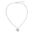 Cultured pearl heart necklace, 'Angelic Love' - Winged Heart Sterling Silver and Pearl Pendant Necklace thumbail