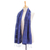Silk and cotton scarf, 'Sapphire Night' - Hand Woven Blue Thai Silk and Cotton Scarf