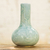 Celadon vase, 'Light Blue Butterflies' - Thai Garden Theme Glazed Celadon Vase Crafted by Hand