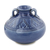 Celadon ceramic vase, 'Sawankhalok Sapphire Lotus' - Dark Blue Classic Thai Celadon Ceramic Vase