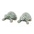 Celadon ceramic figurines, 'Sky Blue Resilient Turtles' (pair) - Celadon Ceramic Turtle Sculptures in Light Blue (Pair)