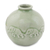 Celadon ceramic vase, 'Jade Elephant Parade' - Round Celadon Ceramic Elephant Vase with Glazed Finish (image 2a) thumbail
