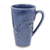 Celadon ceramic mug, 'Royal Blue Orchid' - Hand Crafted Dark Blue Celadon Ceramic Mug from Thailand