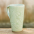 Celadon ceramic mug, 'Green Orchid' - Light Green Celadon Ceramic Artisan Crafted Orchid Mug
