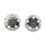 Sterling silver button earrings, 'Sand Dollar' - Hand Crafted Seashell Design Sterling Silver Button Earrings