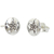 Sterling silver button earrings, 'Sand Dollar' - Hand Crafted Seashell Design Sterling Silver Button Earrings (image 2b) thumbail