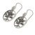 Sterling silver heart earrings, 'Hollyhocks' - Thai Artisan Crafted Flower Theme Silver Hook Earrings