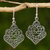 Sterling silver dangle earrings, 'Arabesque' - Thai Handmade Ornate Sterling Silver Dangle Earrings thumbail