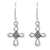 Sterling silver dangle earrings, 'Knotted Cross' - Hand Crafted Thai Sterling Silver Cross Dangle Earrings