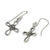 Sterling silver dangle earrings, 'Knotted Cross' - Hand Crafted Thai Sterling Silver Cross Dangle Earrings
