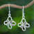 Sterling silver dangle earrings, 'Endless Ribbon' - Hand Crafted Thai Sterling Silver Dangle Hook Earrings (image 2) thumbail